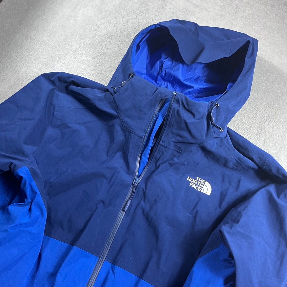 The North Face Apex Flex GORE-TEX Jacket Mens XL Blue Hooded Waterproof Shell